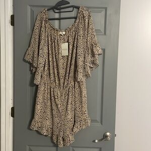 Women’s Leopard Shorts Romper